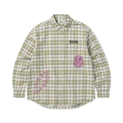 thisisneverthat GD Lightning Bear Plaid Shirt "Khaki"