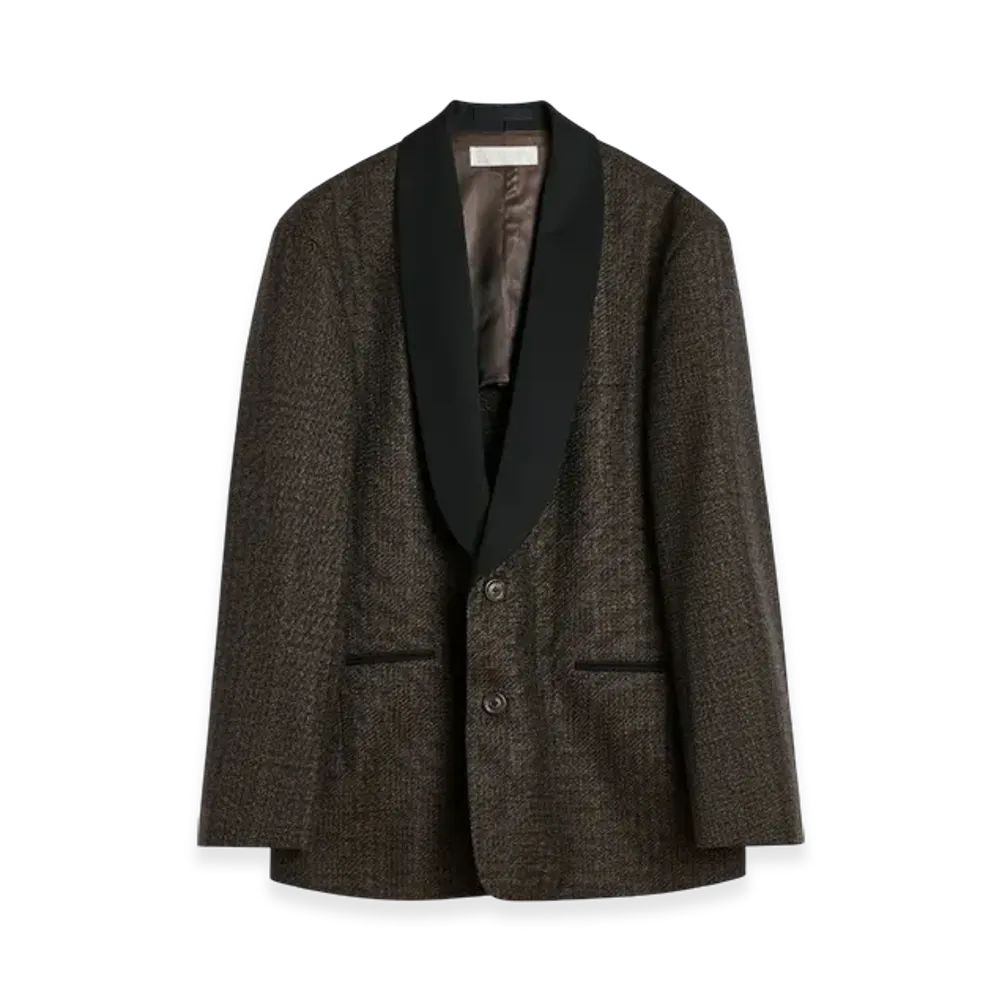 OUR LEGACY Embrace Shawl Blazer "Brown Dunmore Check"