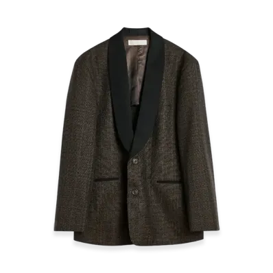 OUR LEGACY Embrace Shawl Blazer "Brown Dunmore Check"