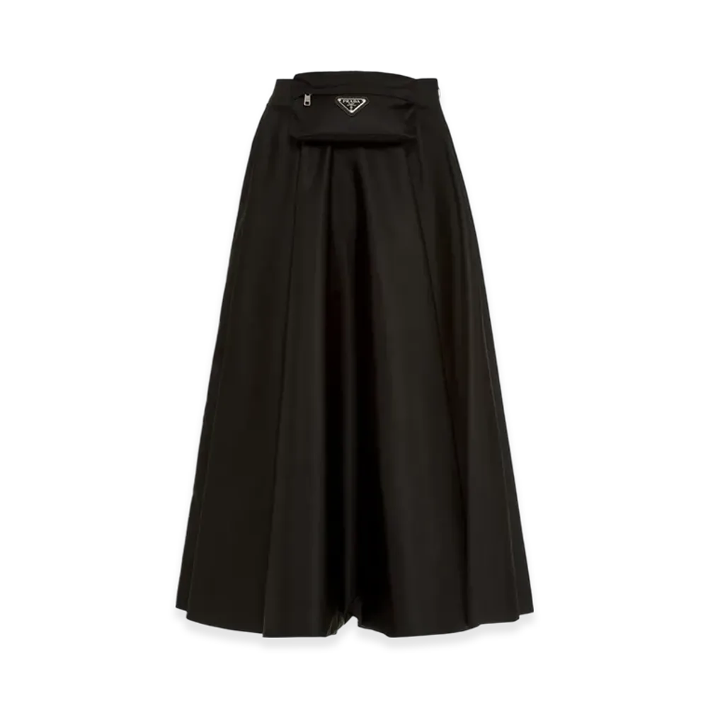 PRADA Women's Re-Nylon Circle Skirt "Black"