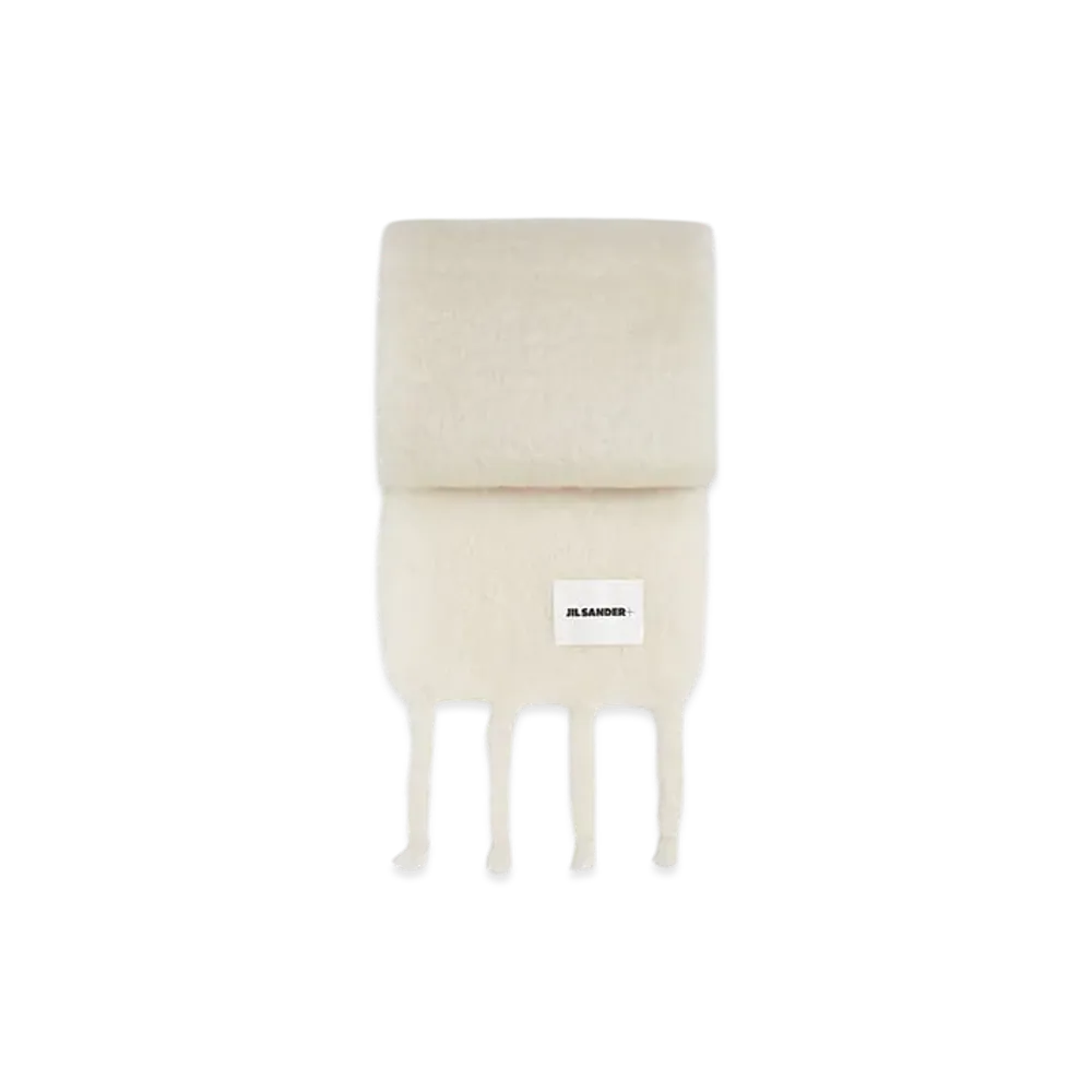 Jil Sander Wool Blend Scarf "Optic White"