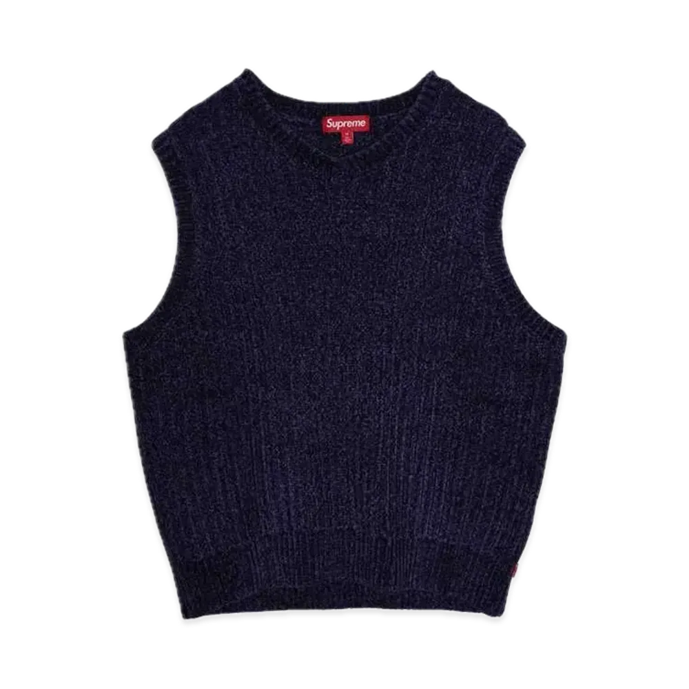 Supreme Chenille Sweater Vest "Navy"