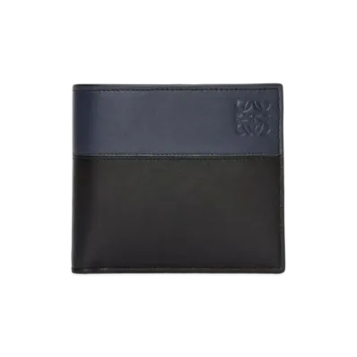 LOEWE Bayfold Wallet Shiny Calf "Black/Deep Navy"
