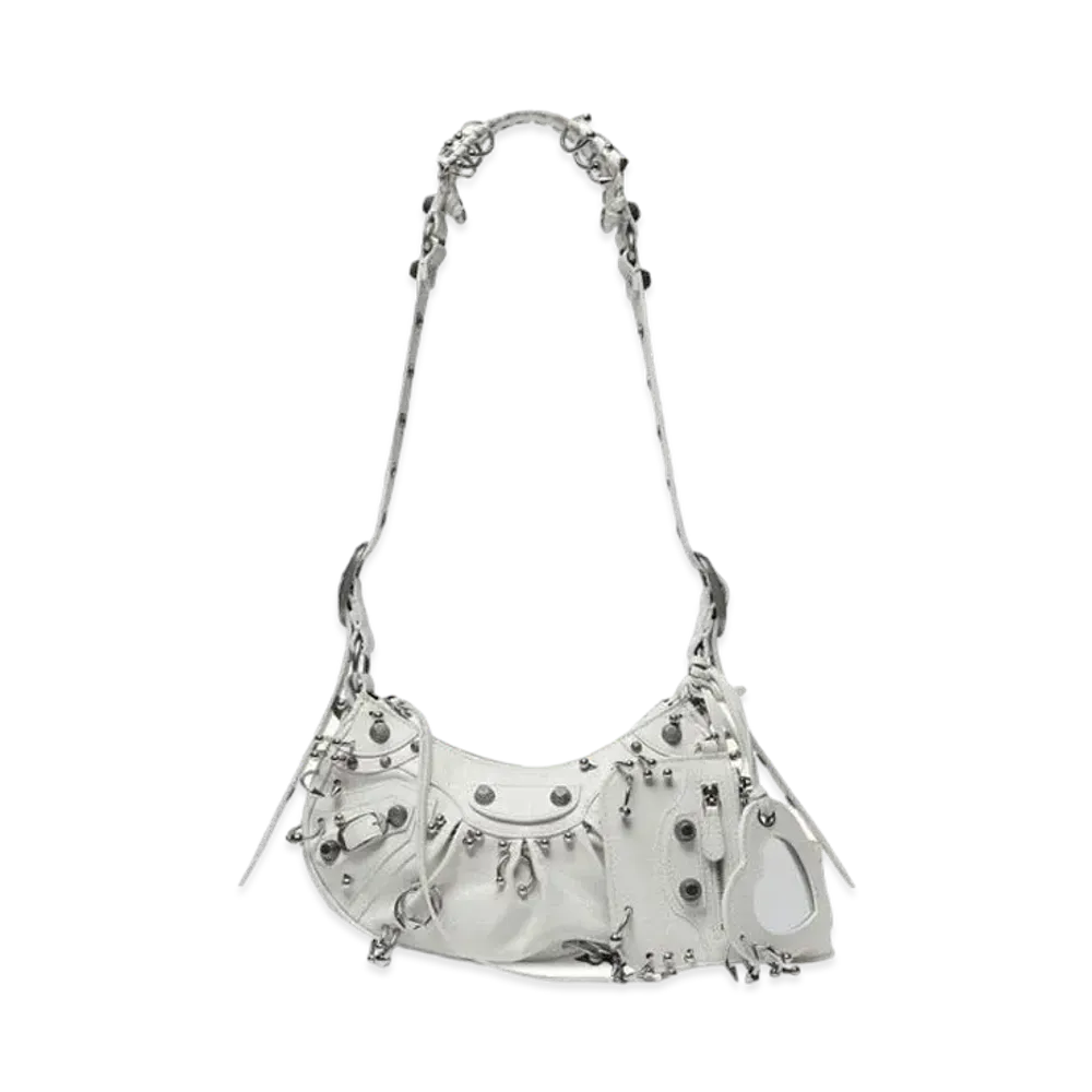BALENCIAGA Le Cagole XS Shoulder Bag With Piercings "White"