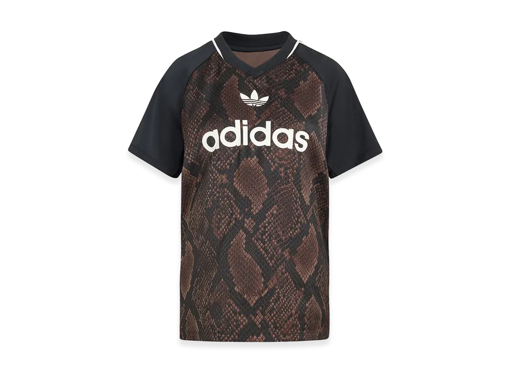 adidas Women's Snake Print Satin Jersey "Earth Strata/Aurora Coffee"