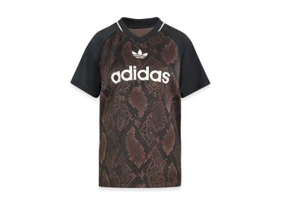 adidas Women's Snake Print Satin Jersey "Earth Strata/Aurora Coffee"