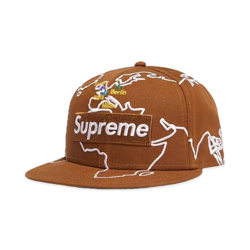 Supreme Worldwide Box Logo New Era "Brown"