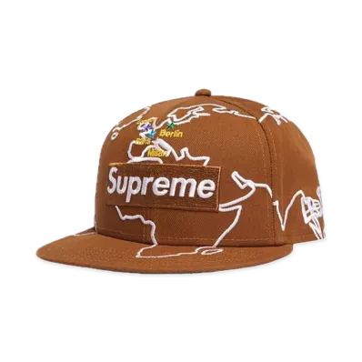 Supreme Worldwide Box Logo New Era "Brown"
