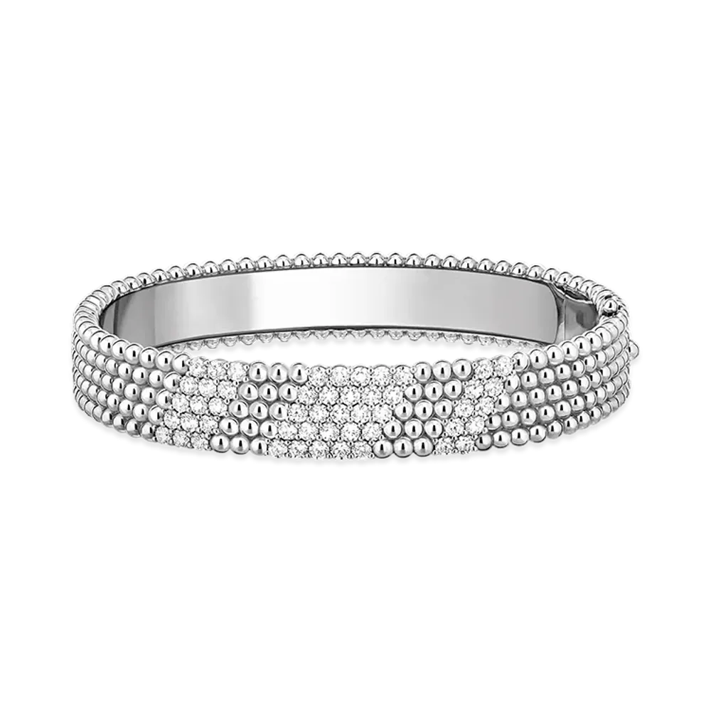 Van Cleef & Arpels Perlee diamonds bracelet 5 rows medium model "18K White gold/Diamond"