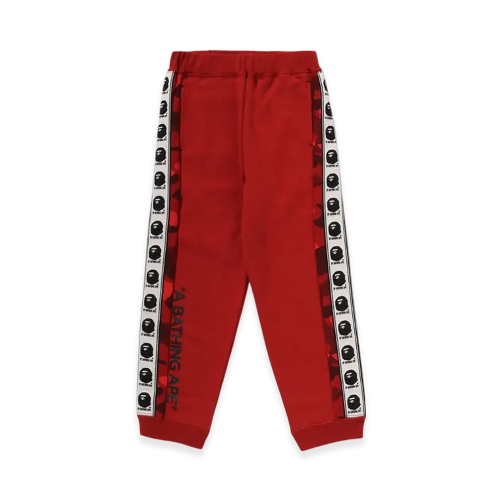 A BATHING APE Color Camo Side Bape Tape Pants "Red"