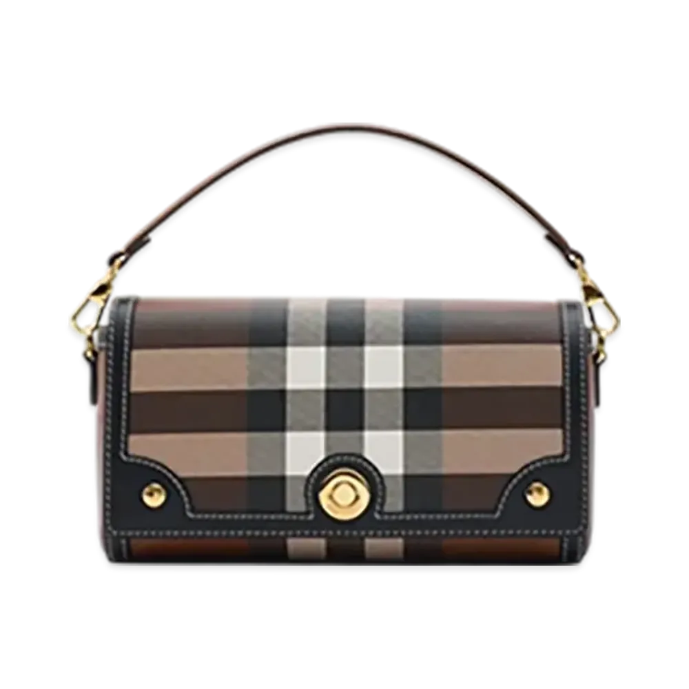 Burberry Top Handle Note Bag "Dark Birch Brown"