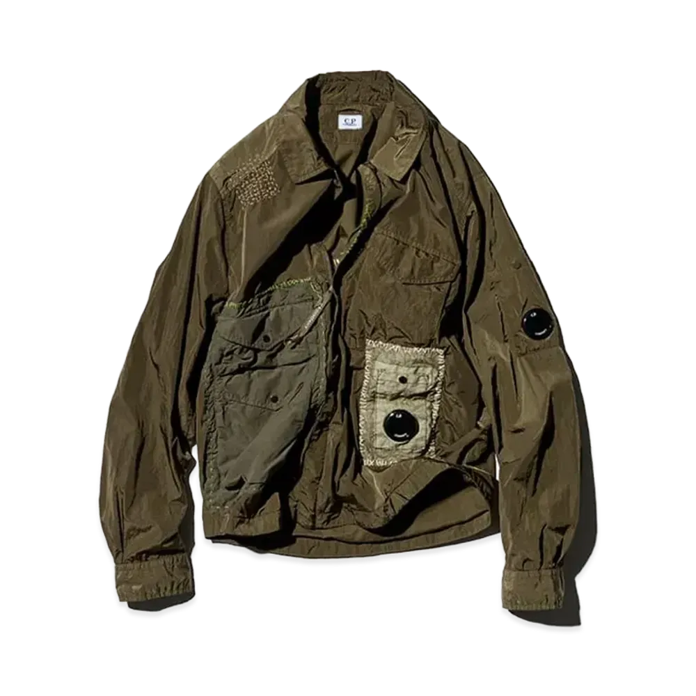 C.P. Company by Sashiko Gals Overshirt In Chrome-R Sashiko "Khaki"