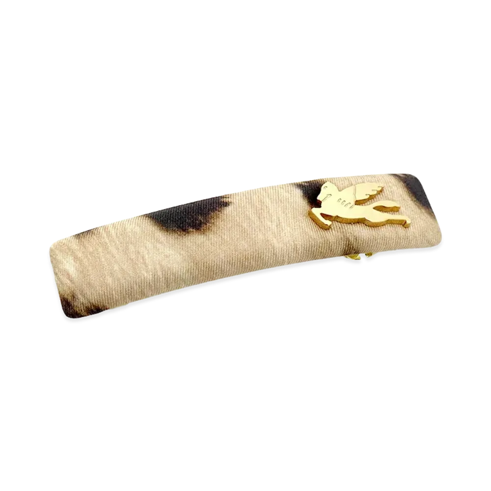 ETRO Women's Rectangular Hair Clip Barrette "Brown Multi"