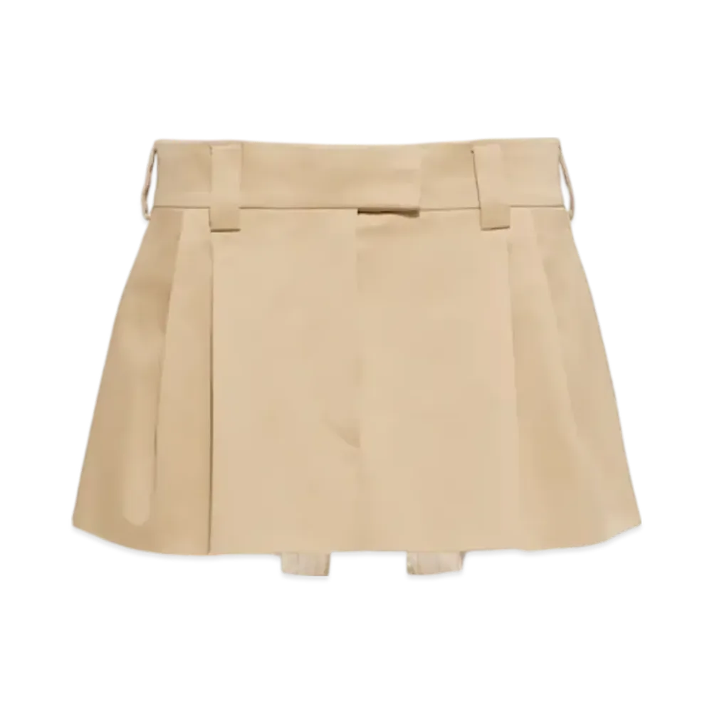 MIU MIU Women's Embroidered Logo Chino Mini Skirt "Cord"