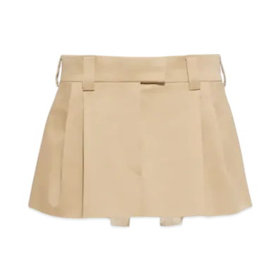MIU MIU Women's Embroidered Logo Chino Mini Skirt "Cord"