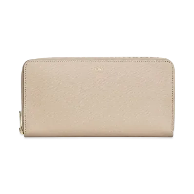 CELINE Large Zipped Wallet in Grained Calfskin "Nude"