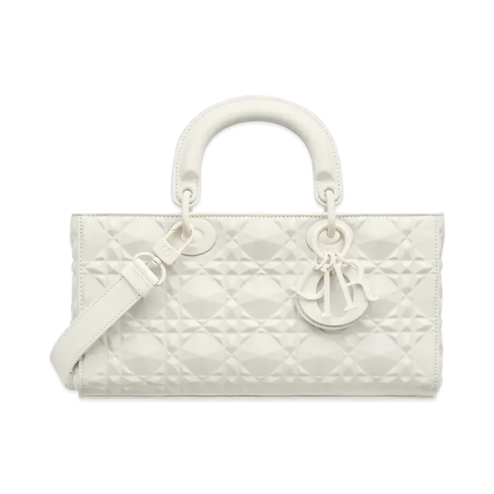 Dior Medium Lady D-Joy Bag Cannage Calfskin Diamond Motif "Latte"