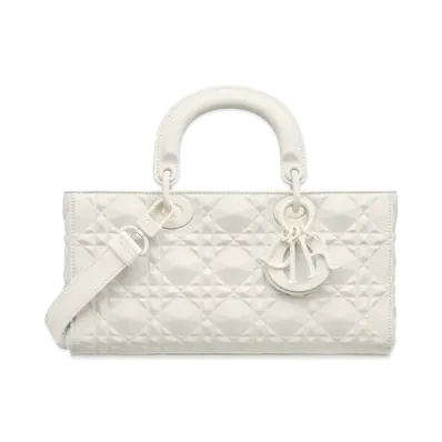 Dior Medium Lady D-Joy Bag Cannage Calfskin Diamond Motif "Latte"