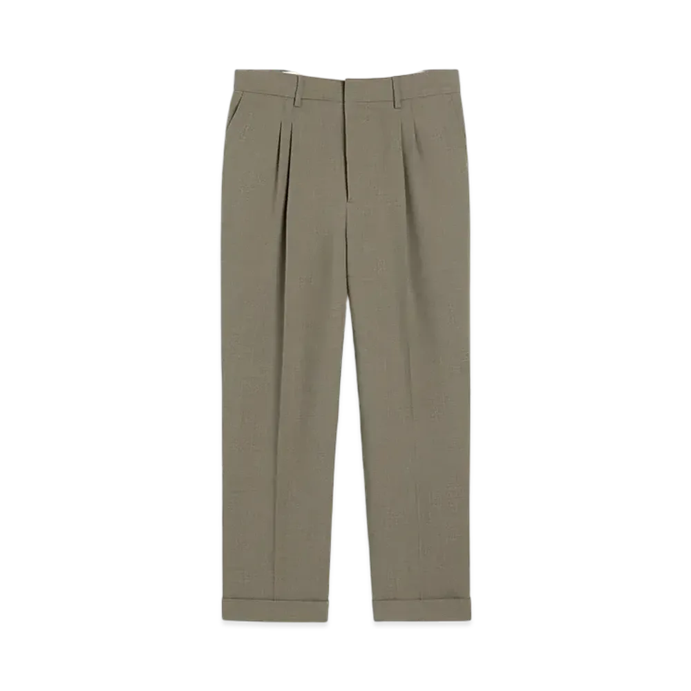 AMI PARIS Wool Carrot-Fit Pants "GrisFume"