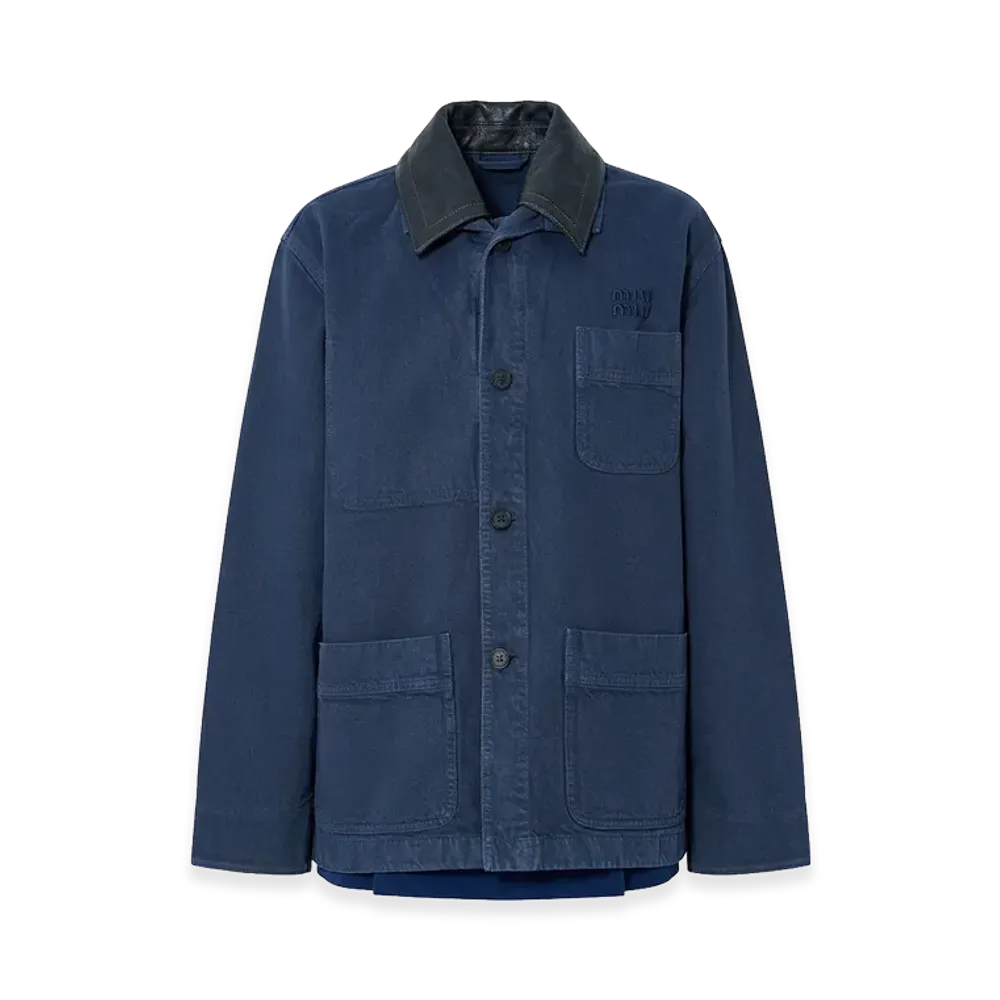 MIU MIU Women's Denim Jacket "Gray/Navy Blue"
