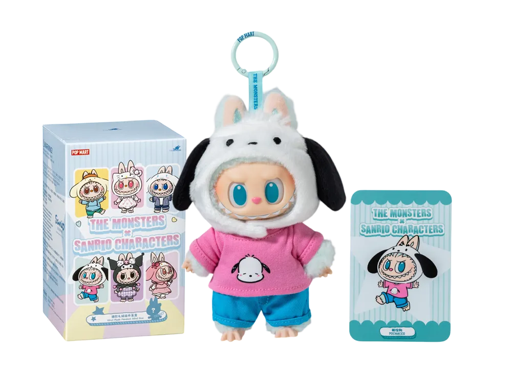 POP MART THE MONSTERS (Labubu) x Hello Kitty and Friends Series-Vinyl Plush Pendant Blind Box POCHACCO