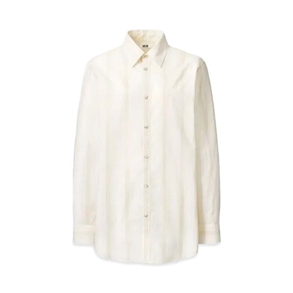 Uniqlo U 24SS Relaxed Striped Long Shirt "Natural"