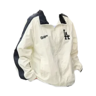 MLB Exclusive Embroidery Oversized Stand Neck Sideline Nylon Track Blouson "Off White"