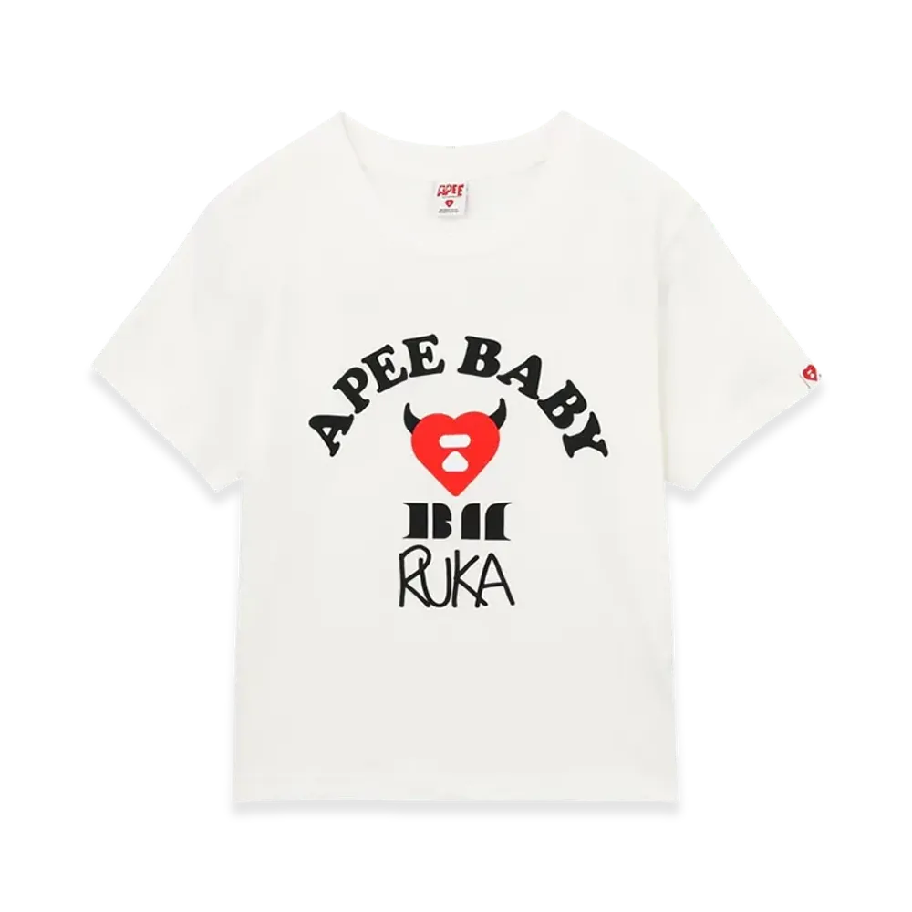A BATHING APE x BABY MONSTER Women's APEE Baby Print Tee #2 "White"