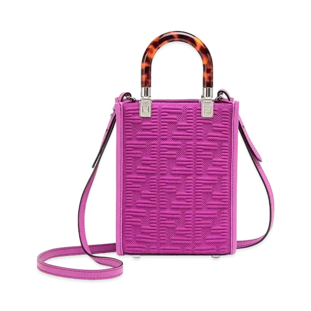 FENDI Sunshine Shopper Small Ff Fabric Mini Bag "Purple"
