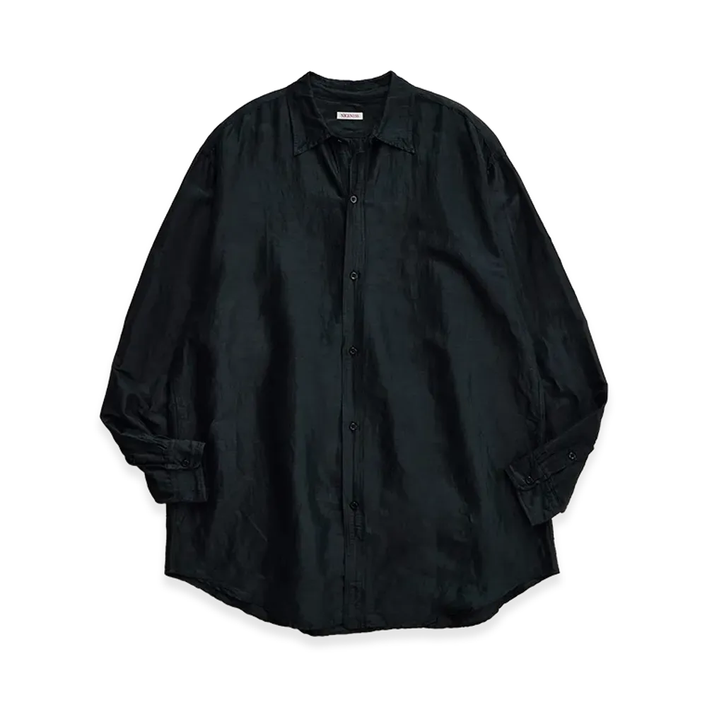 NICENESS D.Tucker Linen Silk Country Shirt "Dark Green"