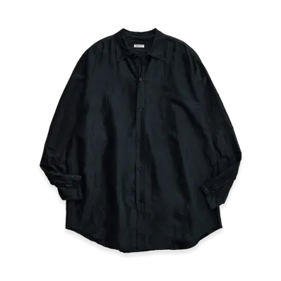 NICENESS D.Tucker Linen Silk Country Shirt "Dark Green"