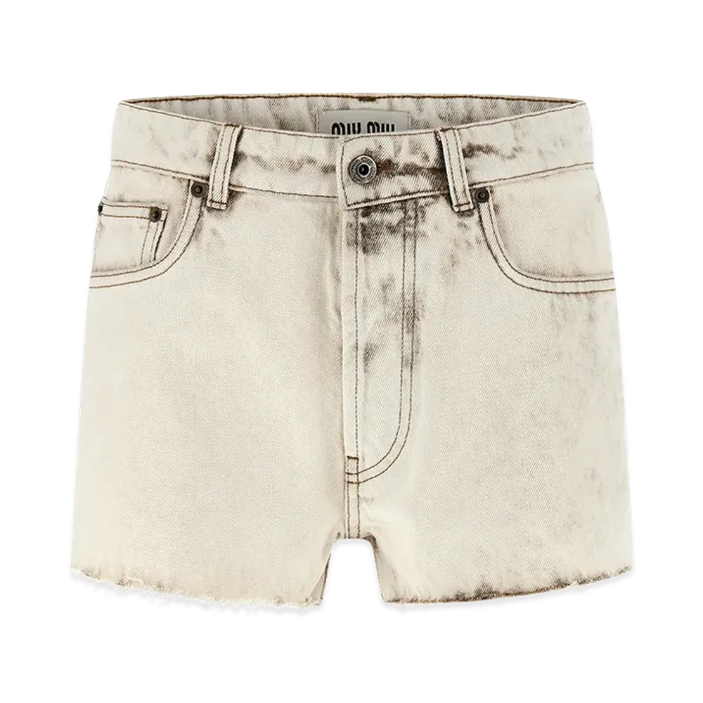 MIU MIU Women's Denim Short "White"