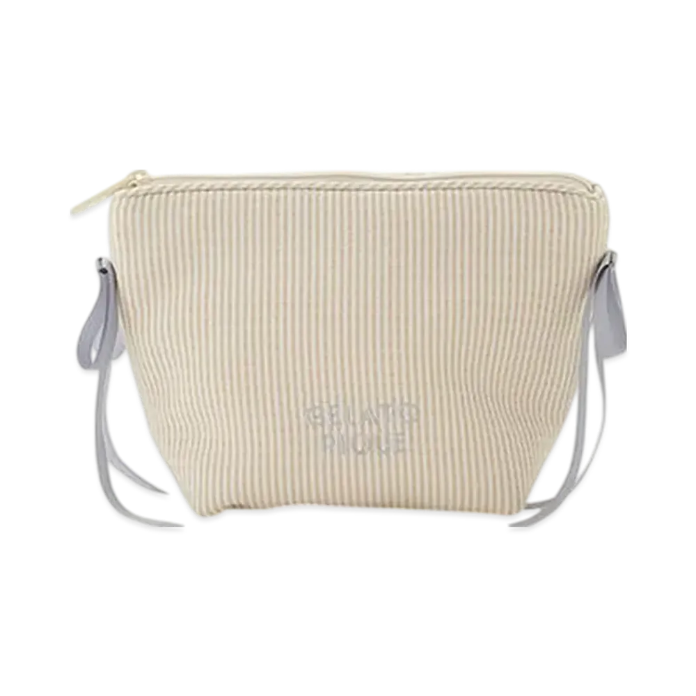 GELATO PIQUE Striped Ribbon Pouch "Yellow"