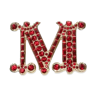 Max Mara Crystal Brooch "Red"