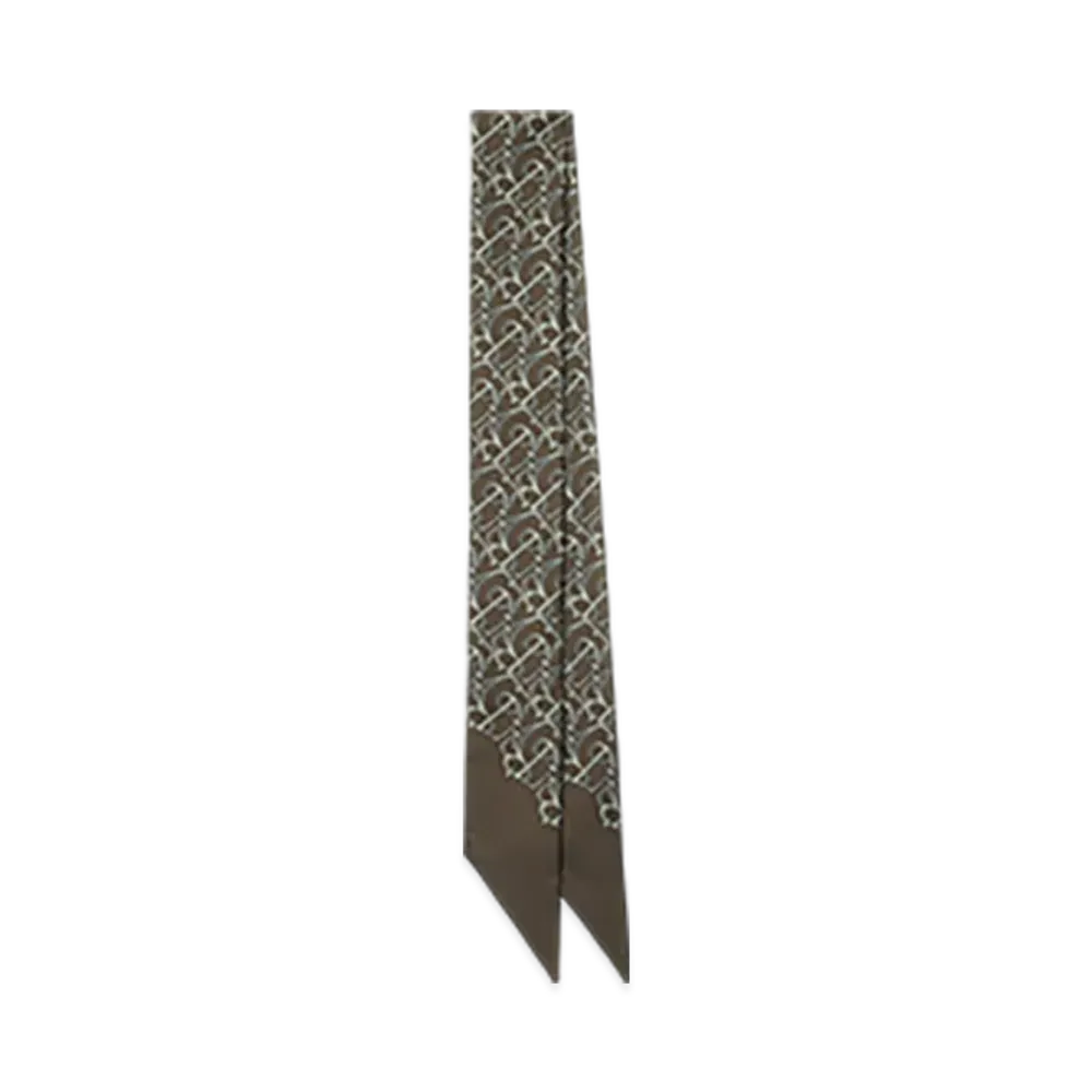 Burberry Skinny B Charm Silk Scarf "Juniper"