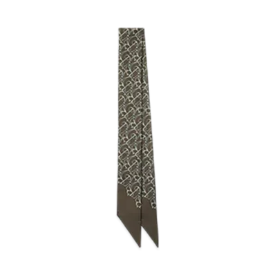 Burberry Skinny B Charm Silk Scarf "Juniper"