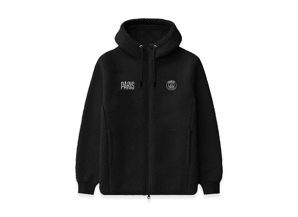 Nike x Paris Saint Germain PSG Logo Embroidered Boa Hoodie "Black"