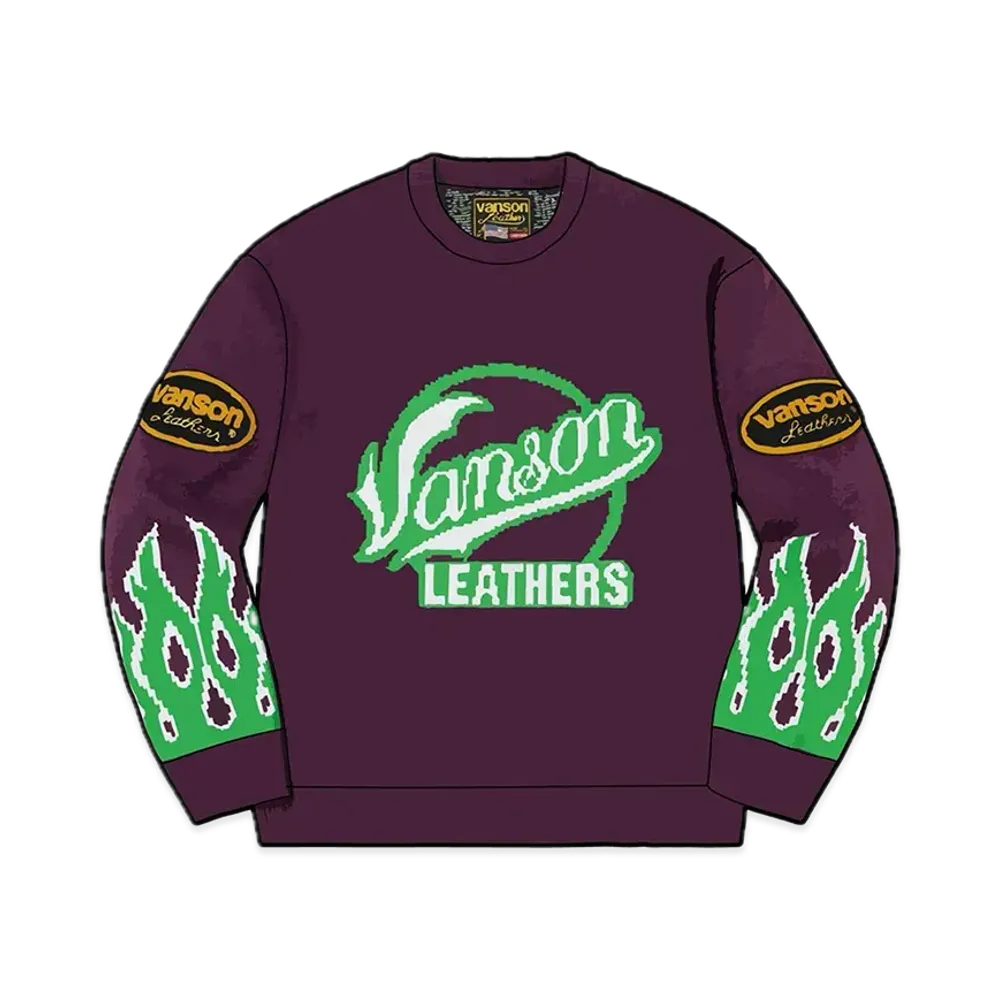 Supreme x Vanson Leathers Sweater "Purple"