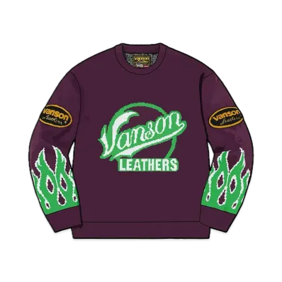 Supreme x Vanson Leathers Sweater "Purple"