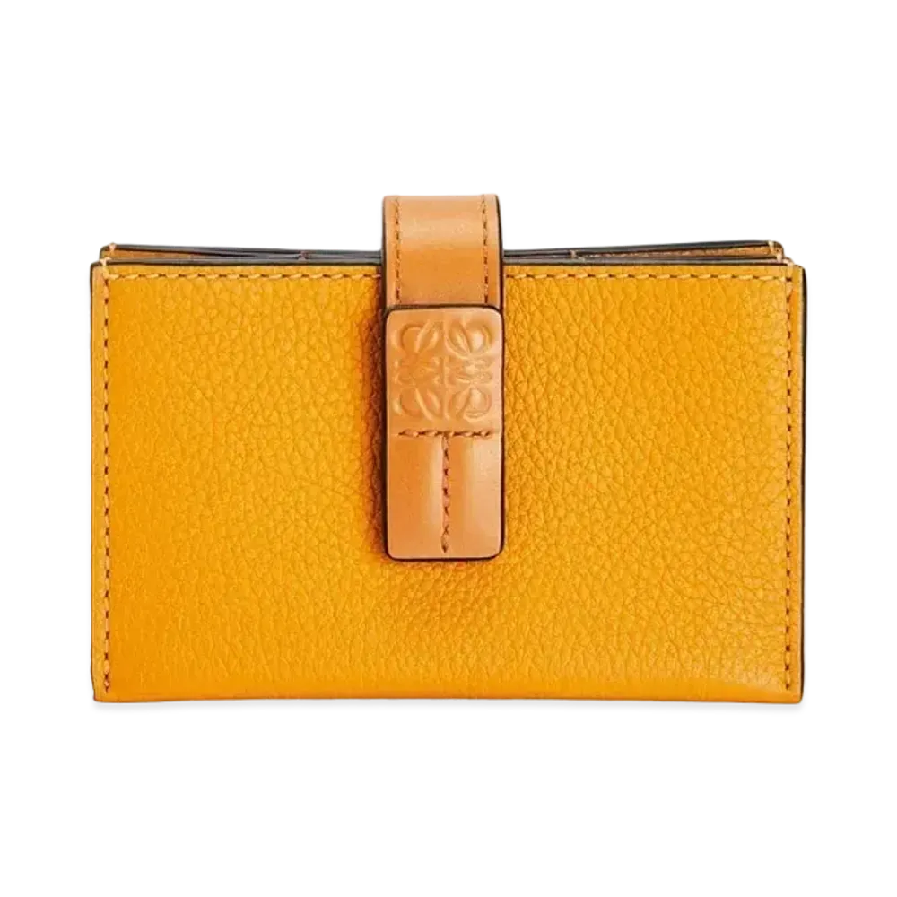 LOEWE Accordion Cardholder In Soft Grained Calfskin "Sunflower/Honey"