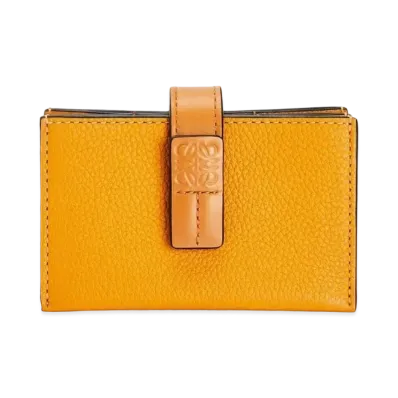 LOEWE Accordion Cardholder In Soft Grained Calfskin "Sunflower/Honey"
