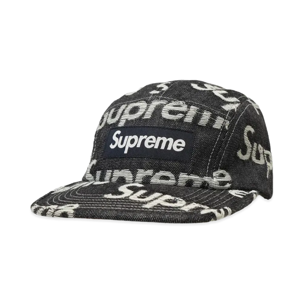 Supreme Jacquard Logos Denim Camp Cap 