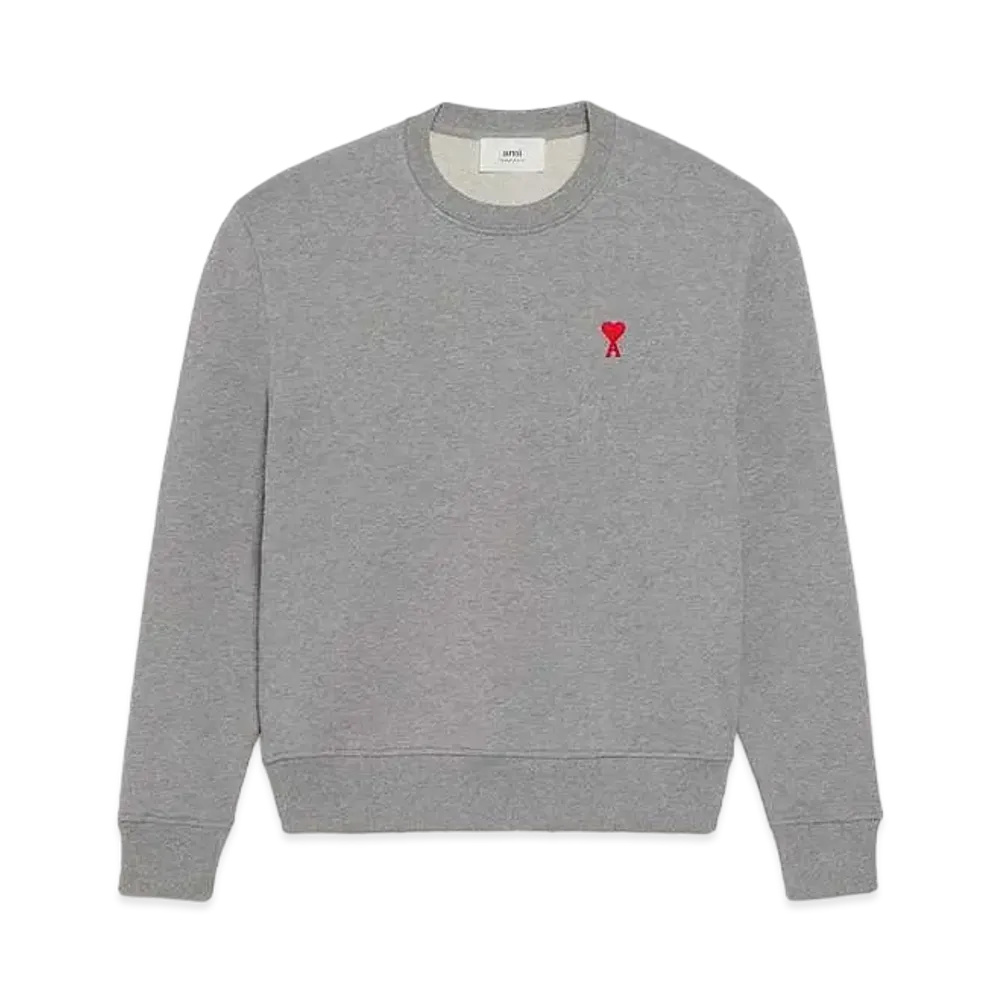 AMI PARIS Classic Fit Sweat Shirt "Heather Gray"