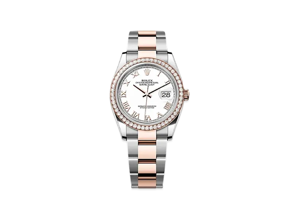 ROLEX Datejust 36mm Oystersteel & Everose Gold Diamond 126281RBR "White"