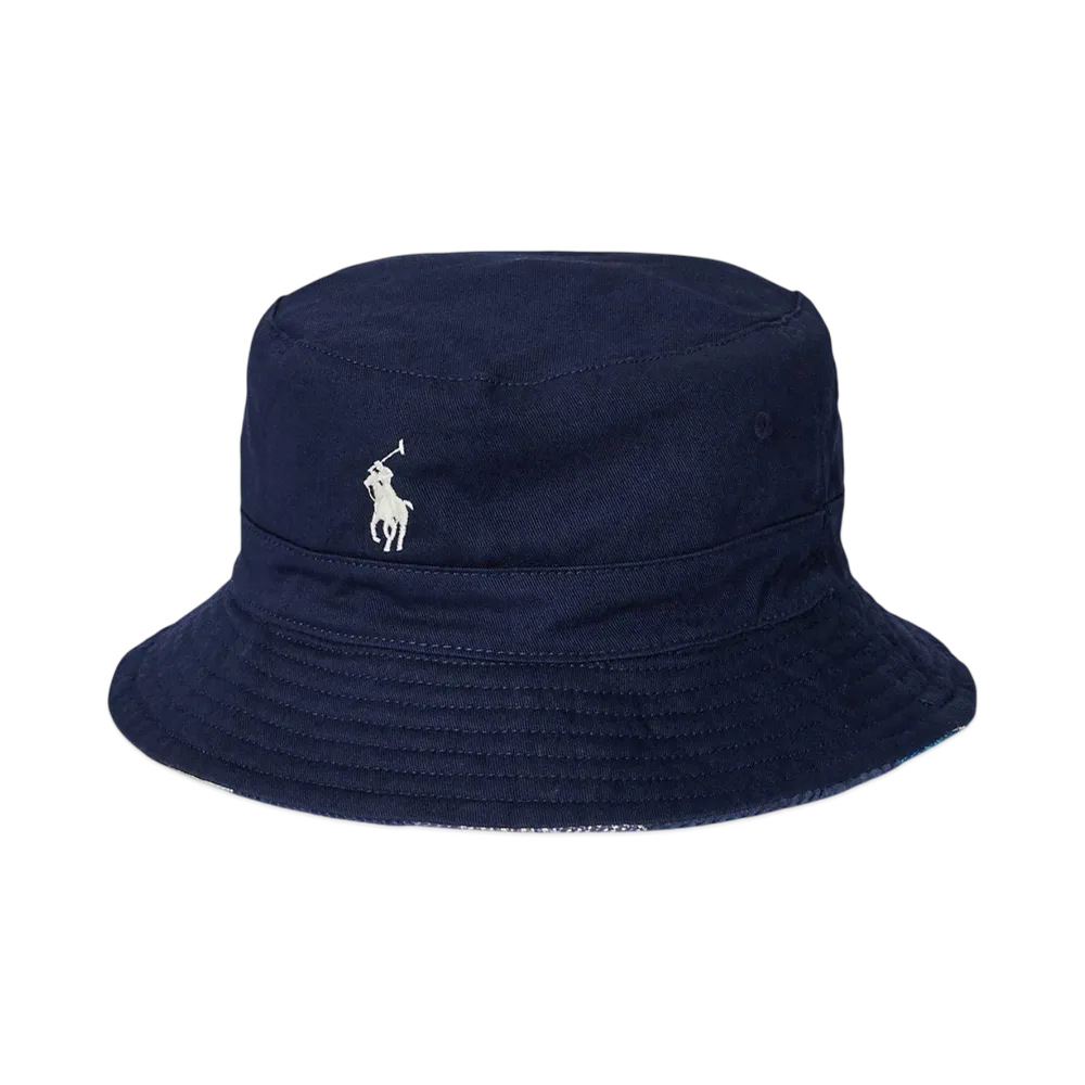 Polo Ralph Lauren Reversible Twill Patchwork Bucket Hat "Blue"