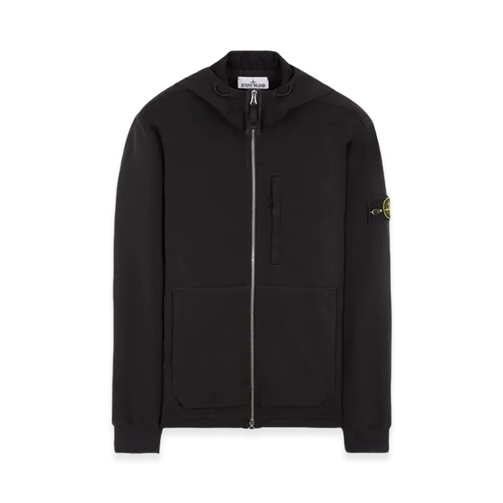 Stone Island 66853 Recycled Stretch Nylon Twill Hooded Blouson - 23FW "Black"
