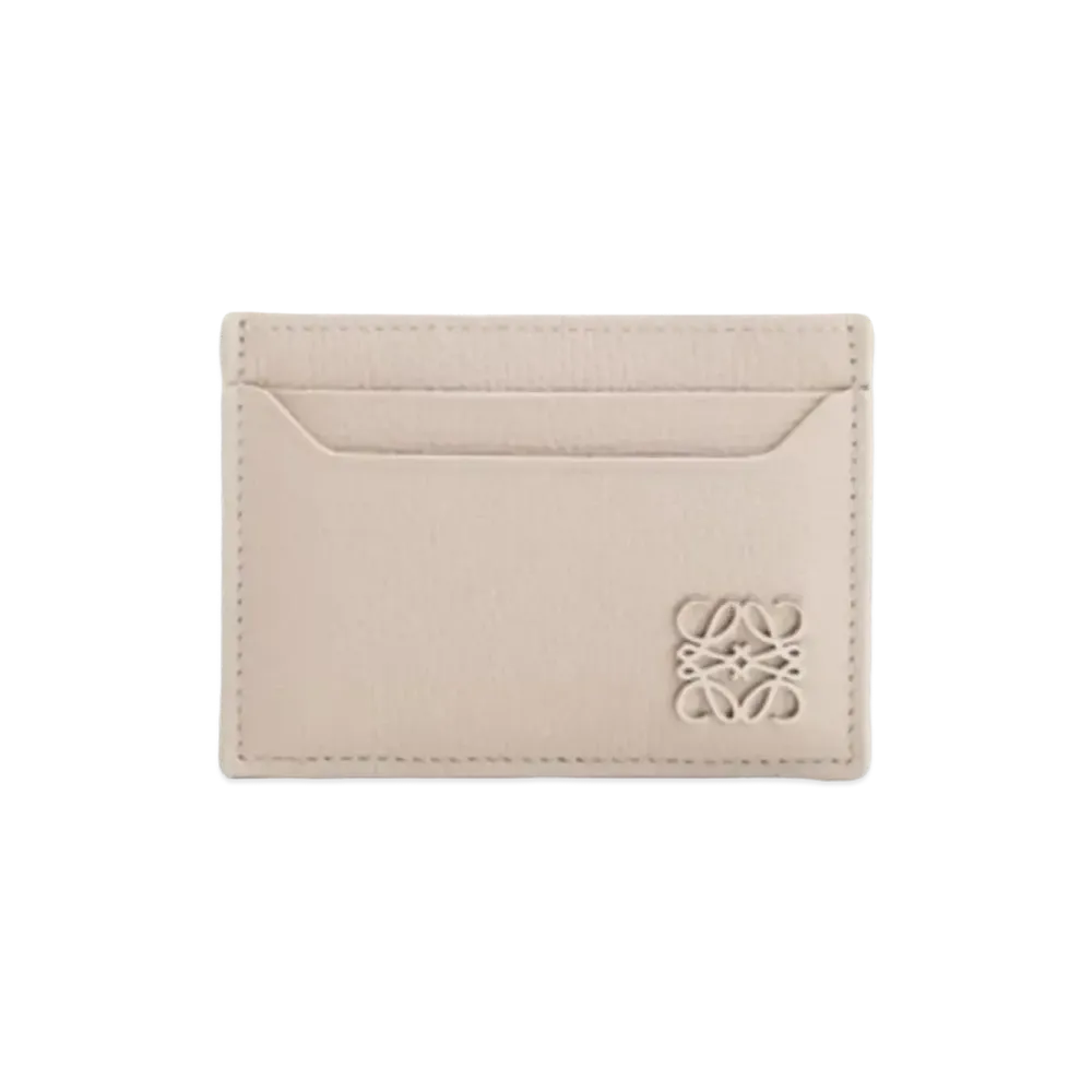 LOEWE Anagram Plain Card Holder Pebble Grain Calf "Light Ghost"