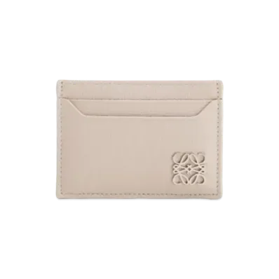 LOEWE Anagram Plain Card Holder Pebble Grain Calf "Light Ghost"