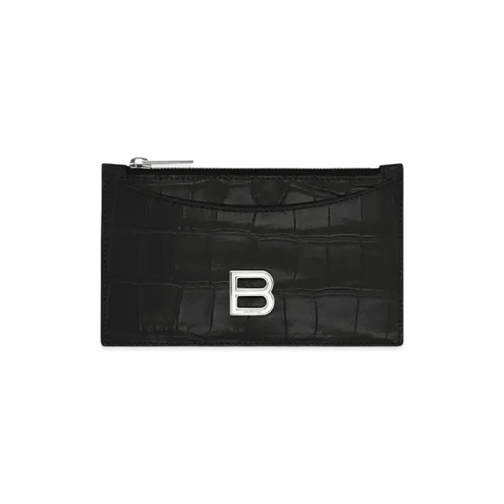 BALENCIAGA Hourglass Long Coin And Card Holder "Black"