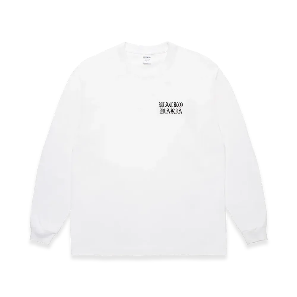 WACKO MARIA Washed Heavy Weight Long Sleeve T-Shirt "White"